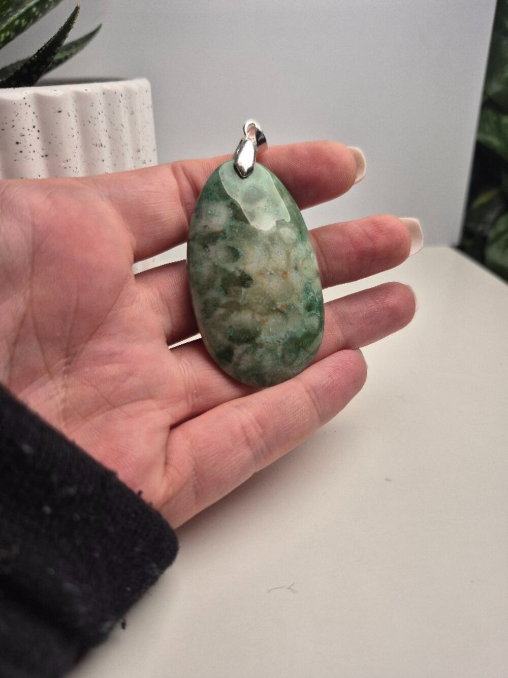 Fossil Agate Pendant with Silver Bail